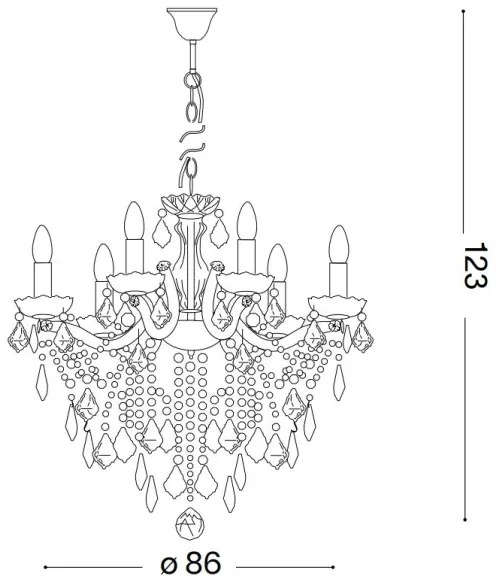 Lustră de cristal pe cablu Ideal Lux FLORIAN 18xE14/40W/230V