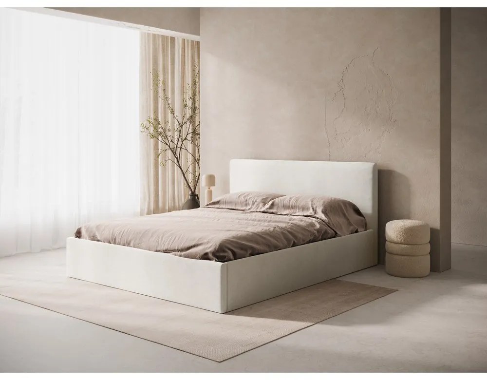 Tăblie de pat crem tapițată 190,5x100 cm Remo – Micadoni