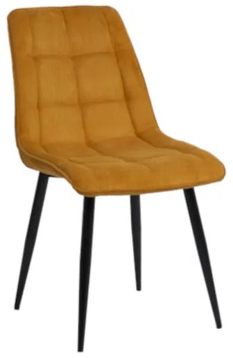 Scaun elegant cu tapiterie din catifea raiata Chic Sztruks curry