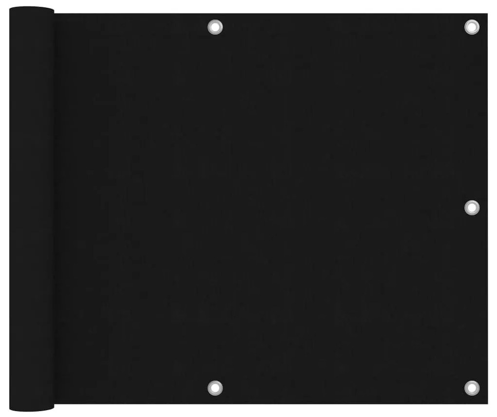 vidaXL Paravan de balcon, negru, 75 x 600 cm, țesătură oxford