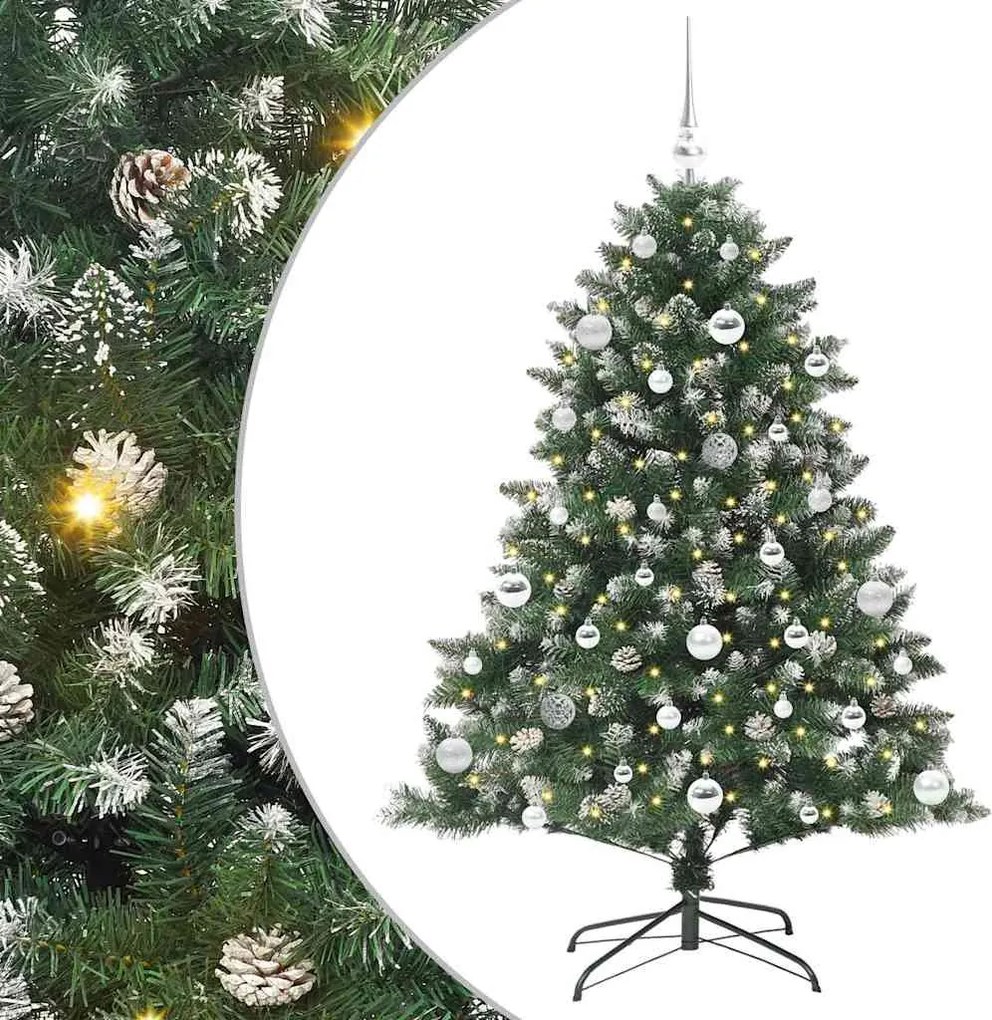 vidaXL Brad de Crăciun artificial Verde 150 cm PVC și Plastic și Oțel