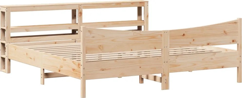 vidaXL Cadru pat cu tăblie 200x200 cm, lemn masiv de pin