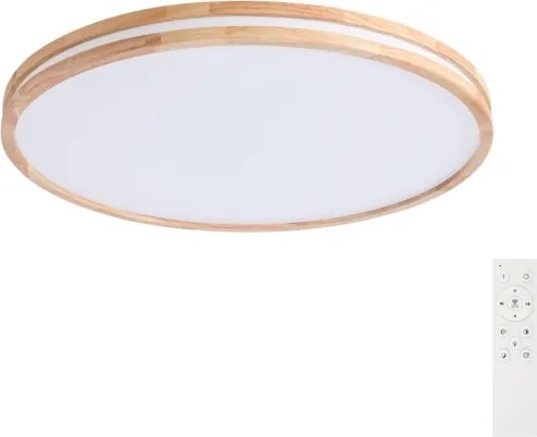 Brilagi - Lampă LED dimabilă MOLINA LED/100W/230V 3000-6000K stejar diam. 80 cm + telecomandă