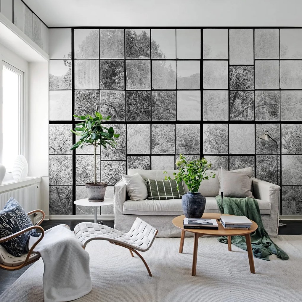 Fototapet, Factory Window, Graphite, Rebel Walls