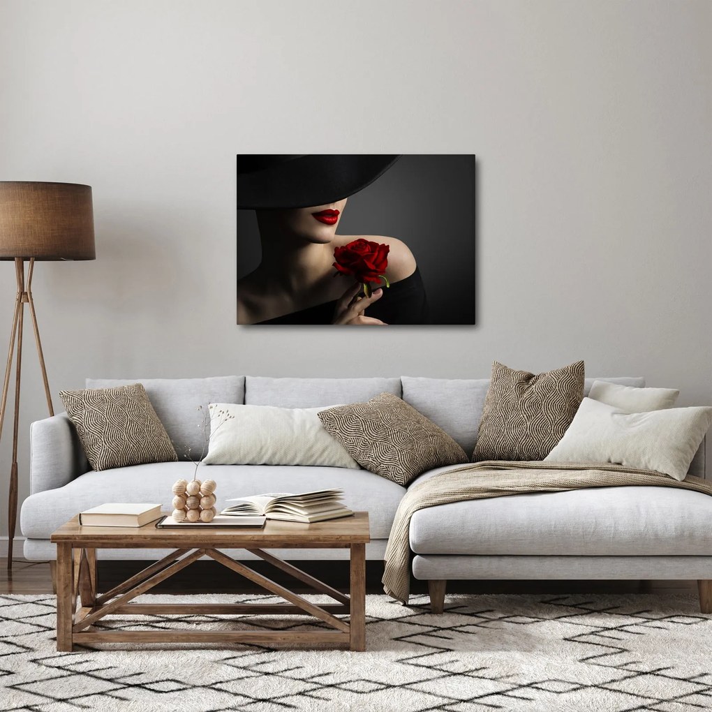 Tablou - Femeia cu flori (70x50 cm)