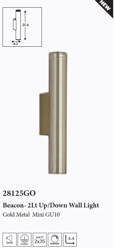 Aplica iluminat ambiental metal auriu Beacon 2