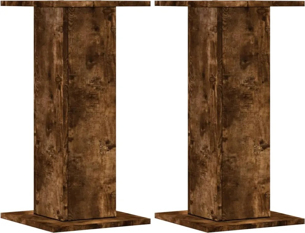 vidaXL Suporturi de difuzoare 2 buc. stejar fumuriu 30x30x60 cm lemn