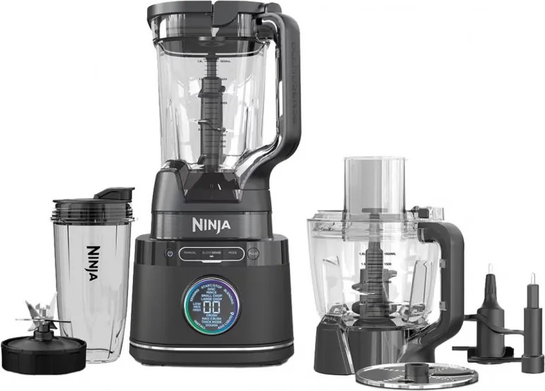 La mâna a doua: Blender 3in1 Ninja TB401EU, 1200W, 2.1 L, 10 viteze + moduri, Timer, LED, Tehnologie BlendSense, Fara BPA, Negru