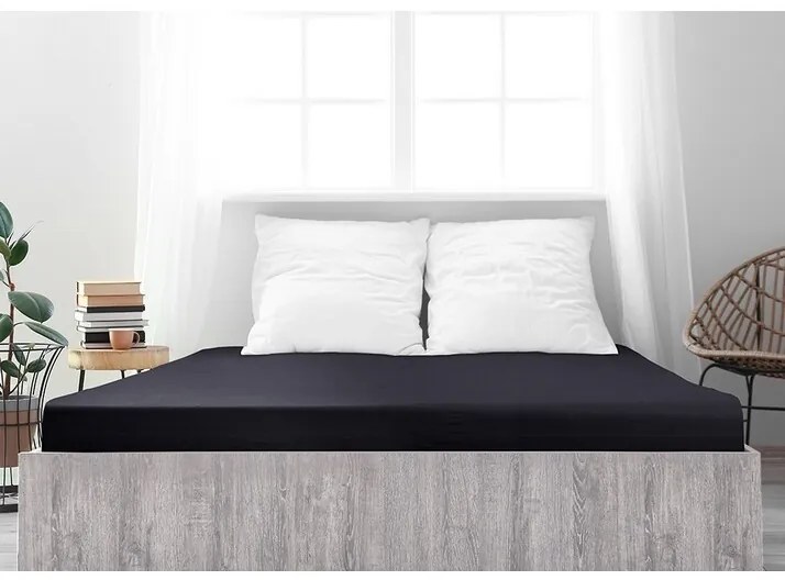 Cearșaf de pat 4Home jersey Ideal negru , 200 x 200 cm, 200 x 200 cm
