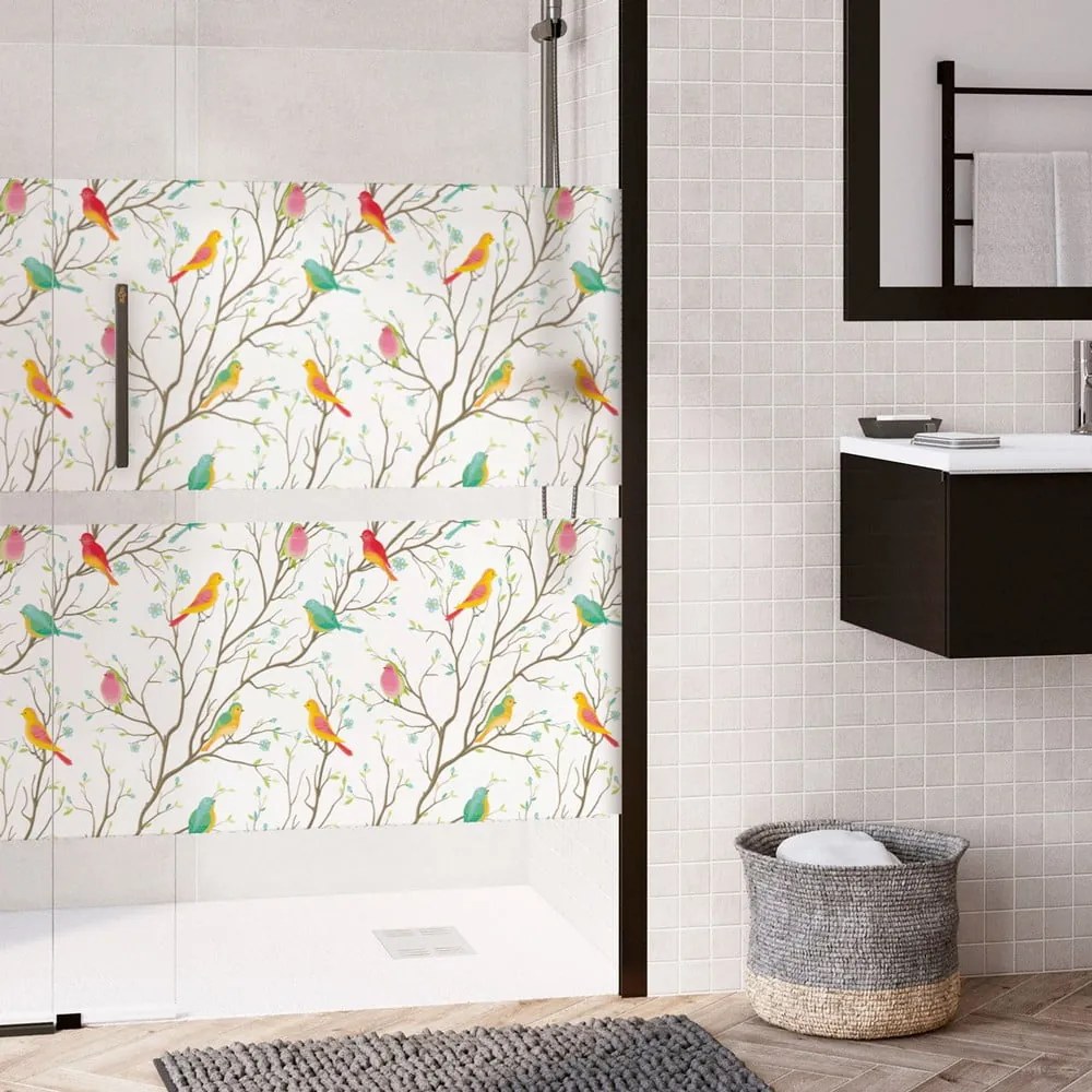 Autocolant pentru geam 200x40 cm Birds in the Forest – Ambiance