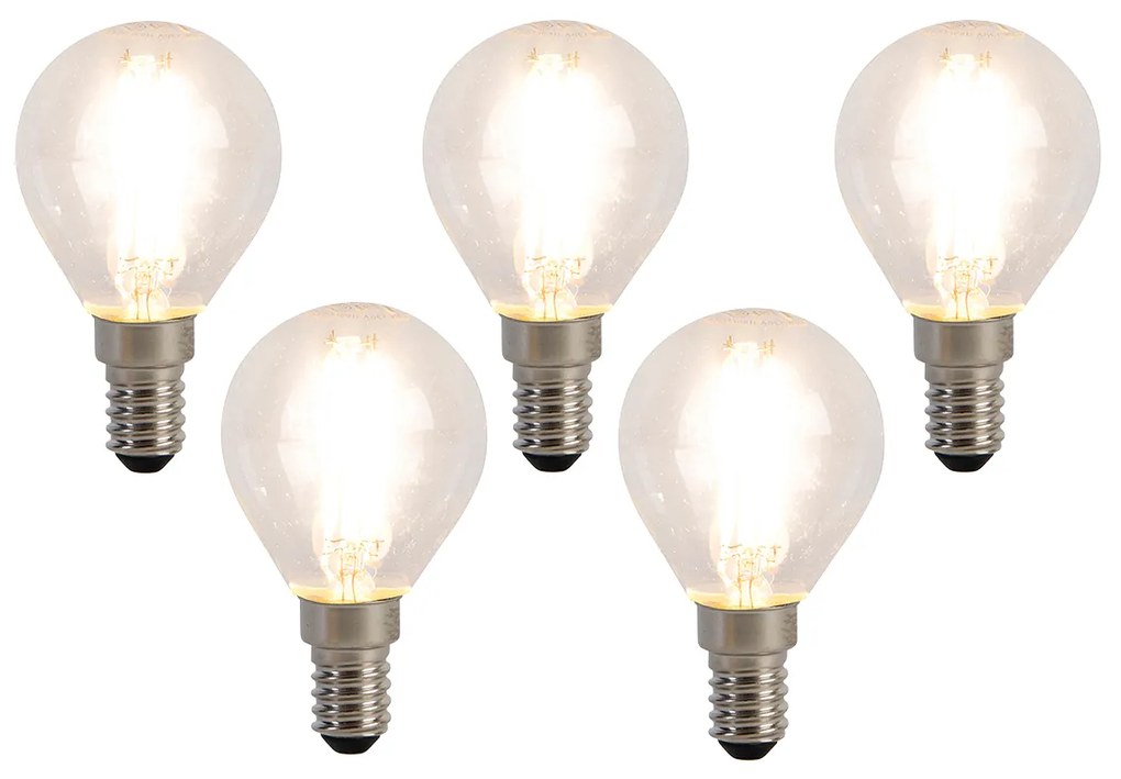 Set de 5 Becuri LED Filament E14 P45 4W 470 lm 2700K