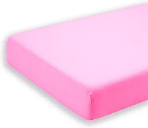 Cearceaf roz cu elastic pentru saltea 70 x 140 cm