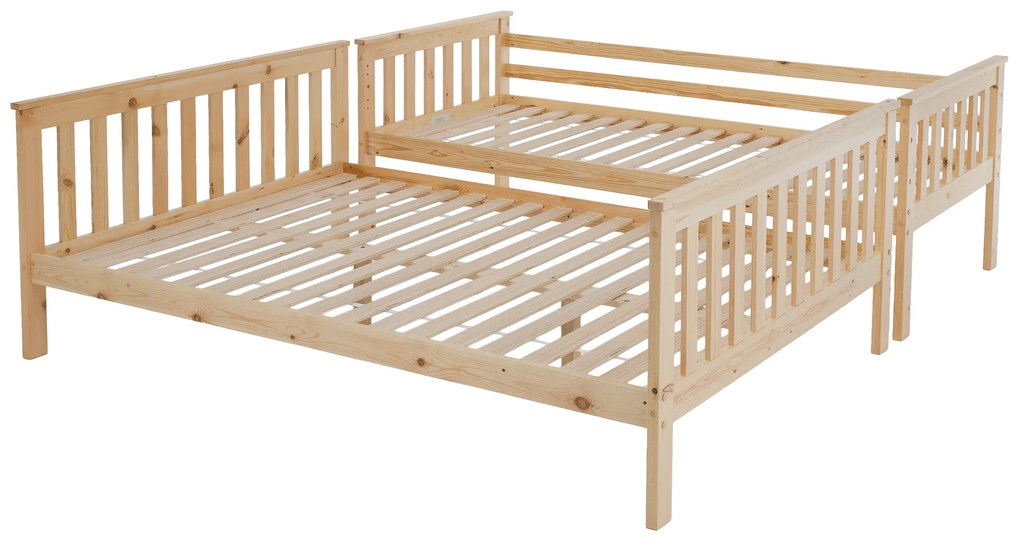 Patul supraetajat se poate descompune, pin natural, LUINI