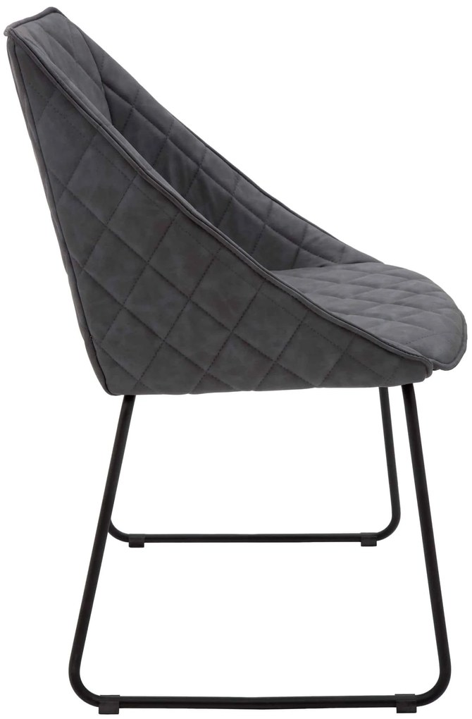 Scaun tip fotoliu Office, structura metalica, piele ecologica - GRI ANTRACIT