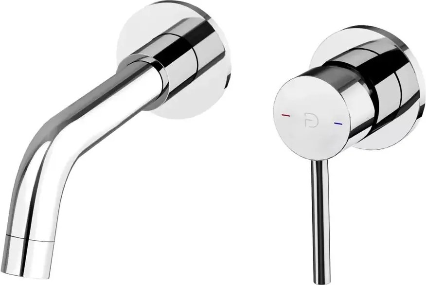Baterie lavoar incastrata FDesign Flusso crom lucios cu corp ingropat