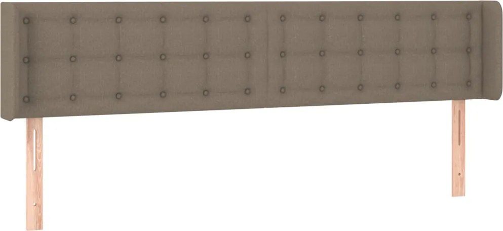 vidaXL Tăblie de pat cu aripioare gri taupe 203x16x78/88 cm textil