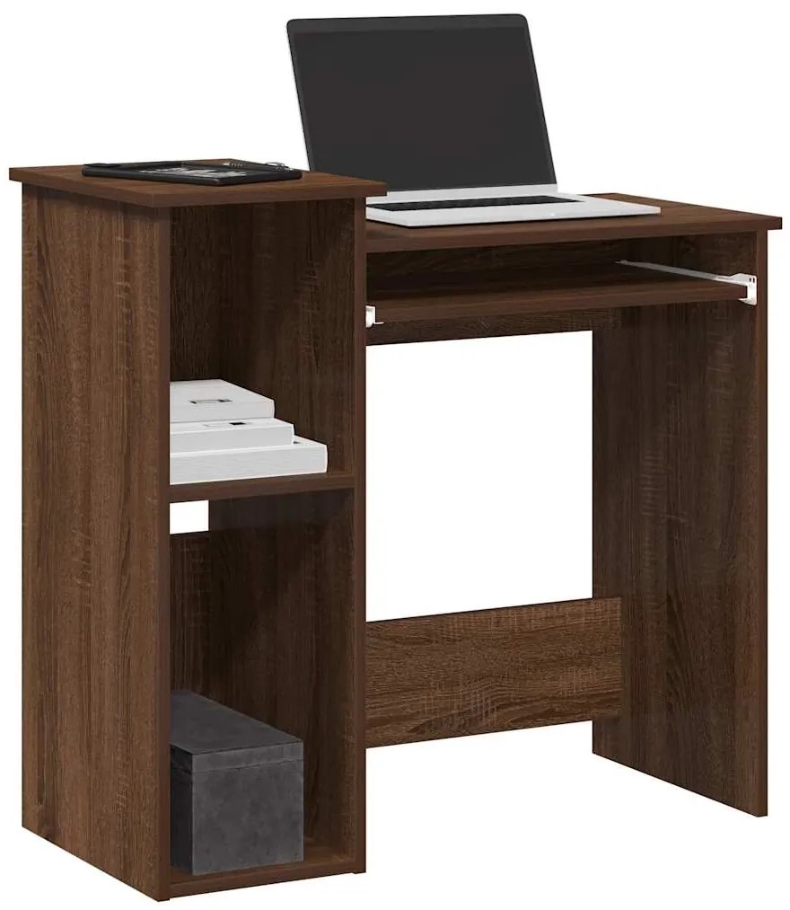 vidaXL Birou cu rafturi, stejar maro, 84x40x78 cm, lemn compozit