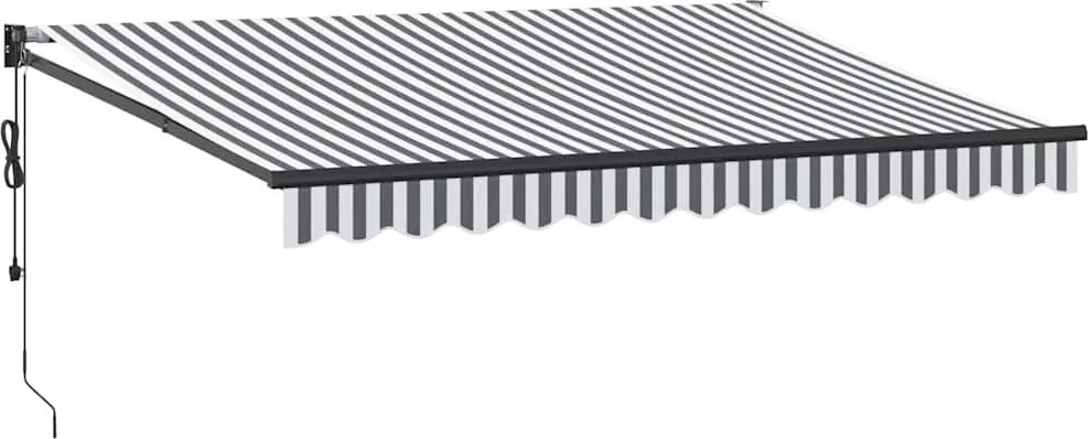 vidaXL Copertină retractabilă antracit/alb, 3,5x2,5 m, textil/aluminiu