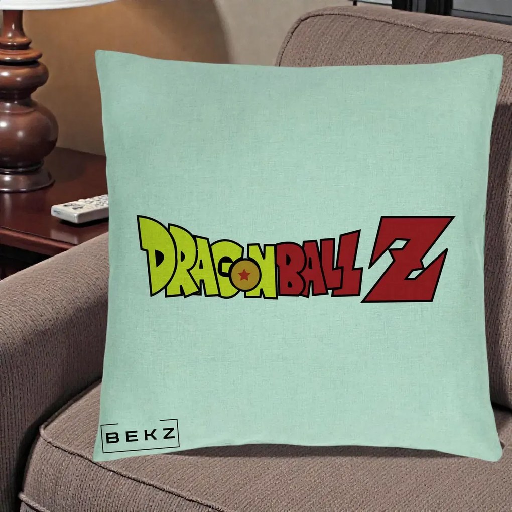 Perna personalizata anime: Dragon Ball Z Clasic, 40x40 cm cu Umplutura, Verde Menta, BEKZ
