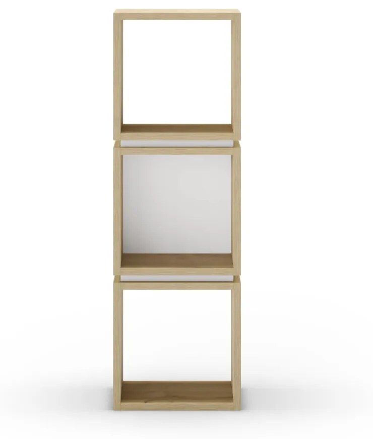 Bibliotecă albă/în culoare naturală cu aspect de lemn de stejar 32x99,5 cm Lofty – Marckeric