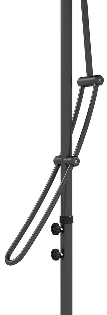 Outsunny Umbrelă de grădină, Umbrelă cu braț, LED-uri, Modul solar, rezistent la intemperii, inclusiv husă de protecție, Ø290 x 260 cm, Albastru închis | Aosom Romania