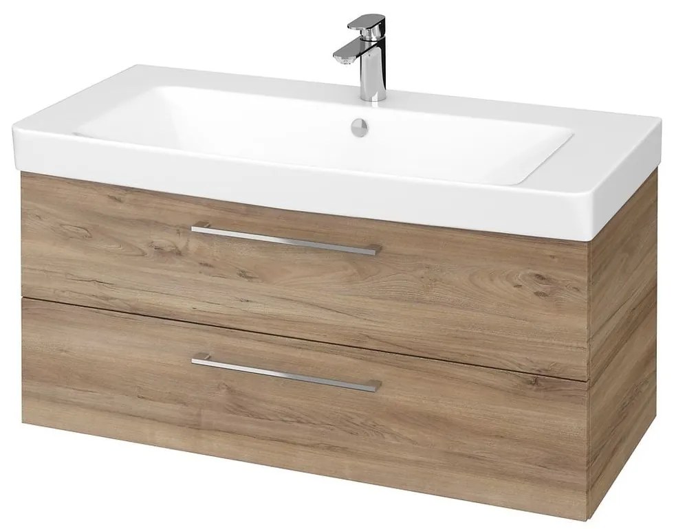 Dulap cu lavoar, 46x99x45 cm, 2 sertare, nuc Nuc, 1000x450 mm