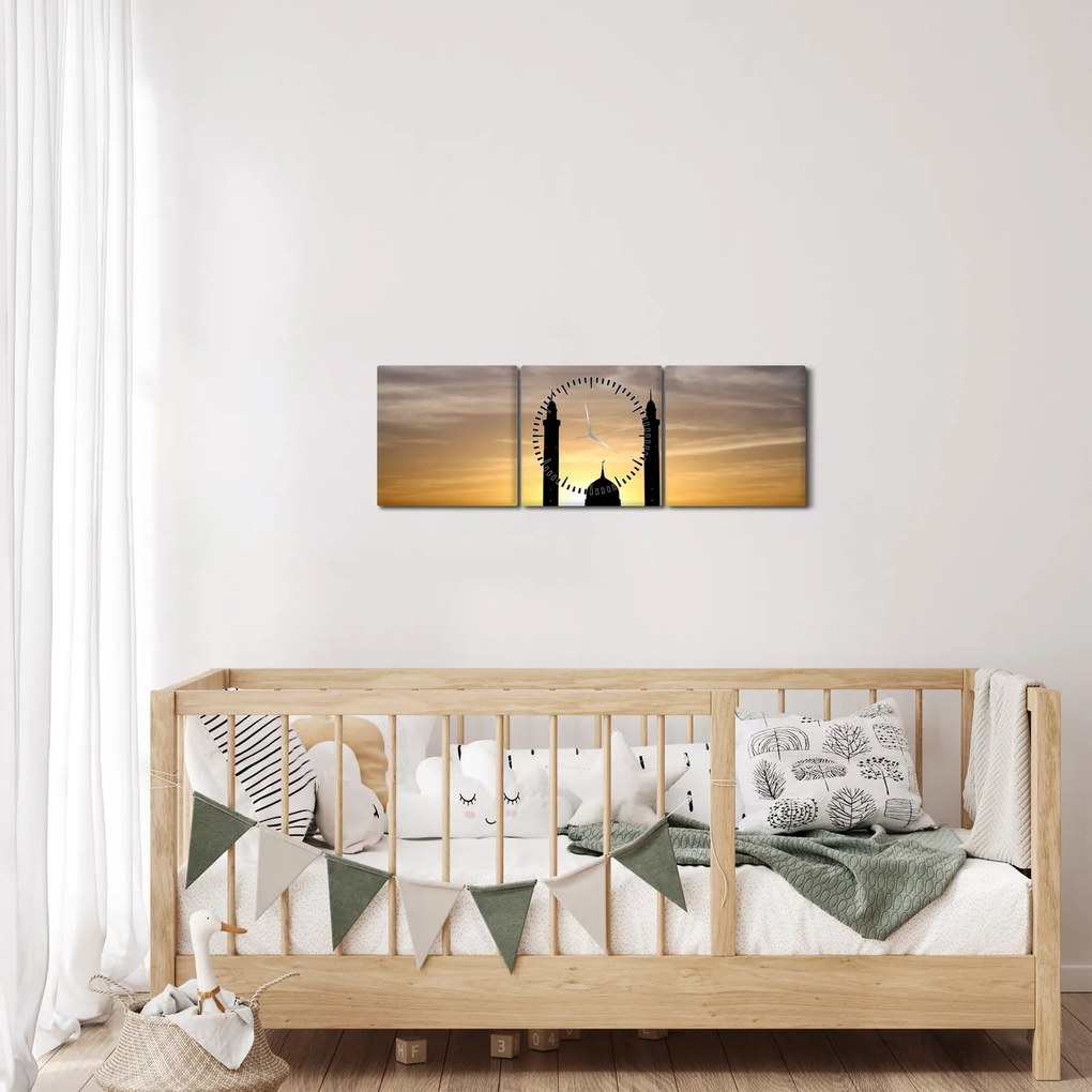 Tablou cu obiect istoric (cu ceas) (90x30 cm)