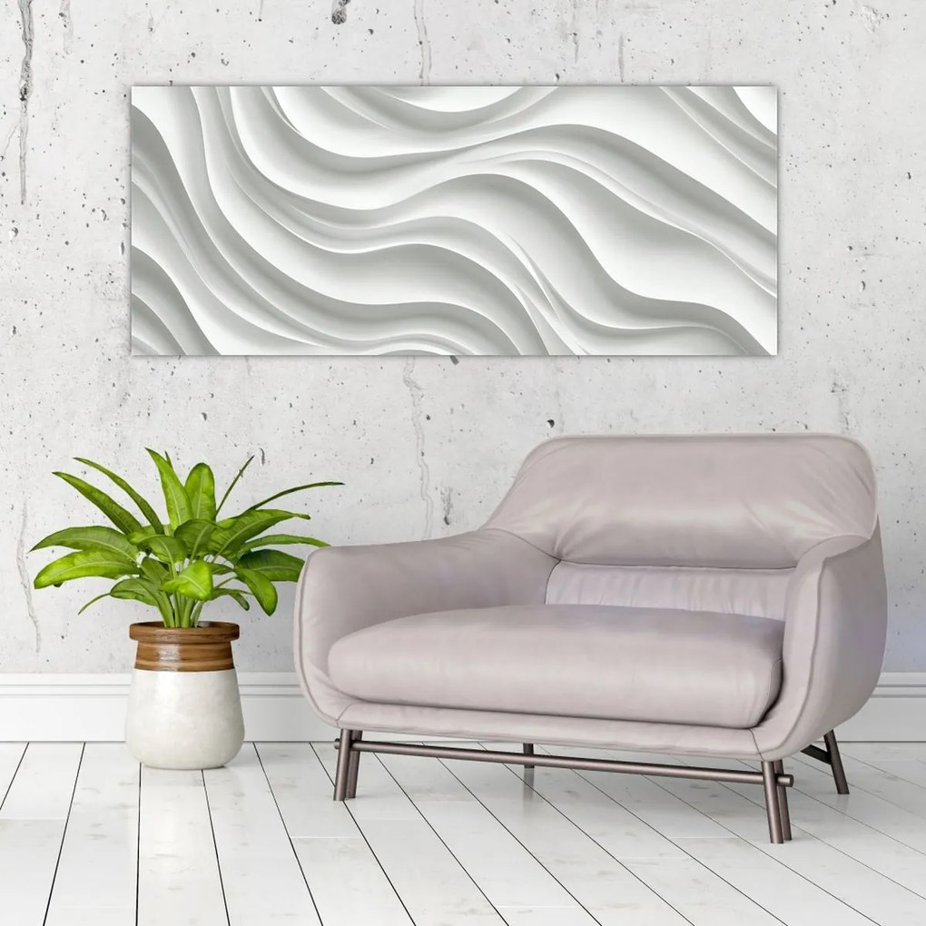 Tablou - Valuri Albe 3D (120x50 cm)