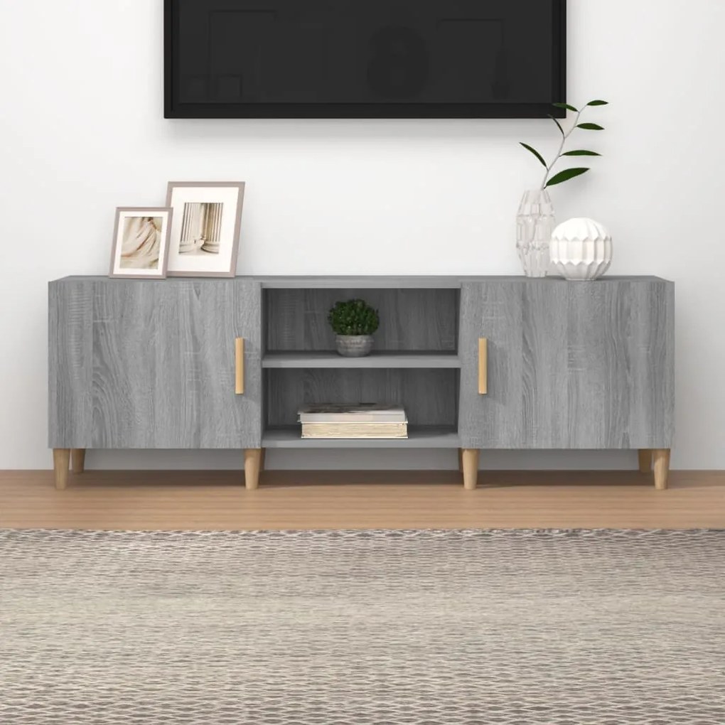 817502 vidaXL Comodă TV, gri sonoma, 150x30x50 cm, lemn prelucrat