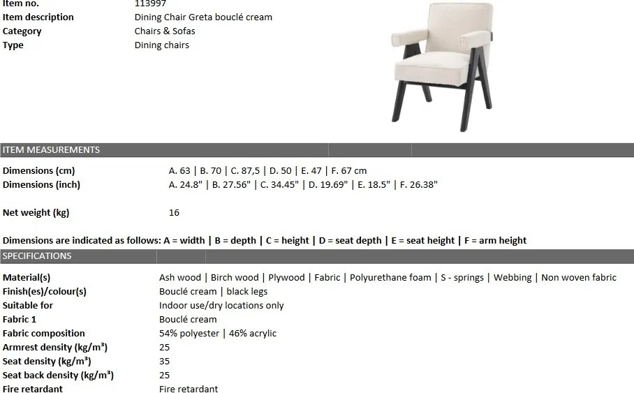 Scaun design elegant LUX Greta 113997 HZ