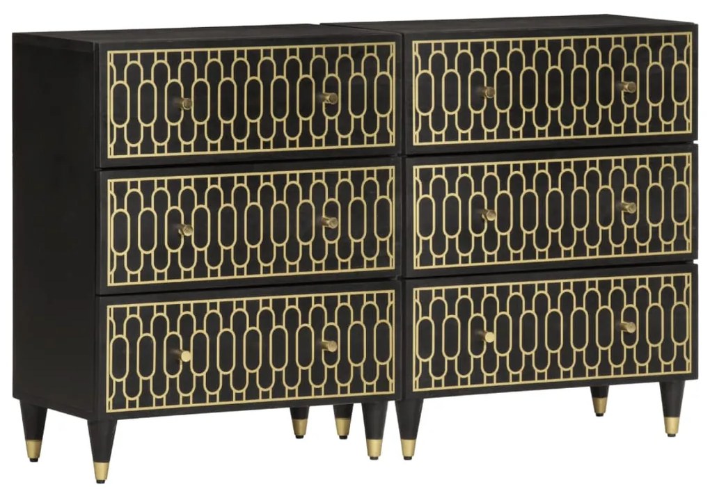 vidaXL Dulapuri laterale, 2 buc., 60x33x75 cm, lemn masiv de mango