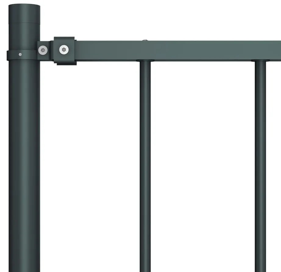 Panou de gard cu stalpi, antracit, 1,7 x 0,75 m, otel 1, Antracit, 1.7 x 0.75 m