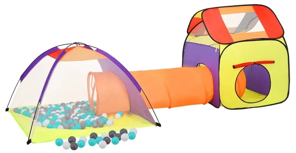 Cort de joaca pentru copii 250 bile, multicolor, 338x123x111 cm
