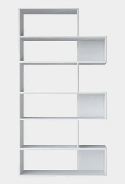 Bibliotecă Twinnie White, înălțime 179 cm, alb