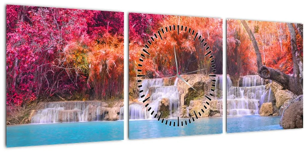 Tablou lagyna turcuaz, Laos, Tat Kuang Si (cu ceas) (90x30 cm)