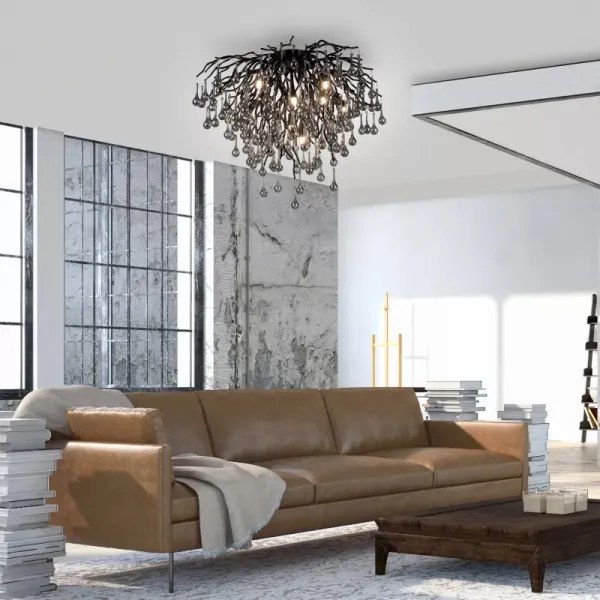 Paul Neuhaus 8091-18 - Lustru aplicat ICICLE 9xG9/40W/230V Ø 50 cm, negru