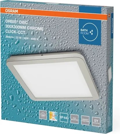 Osram - Plafonieră LED ORBIS DISC LED/22W/230V 30x30 cm IP44 inox pentru baie