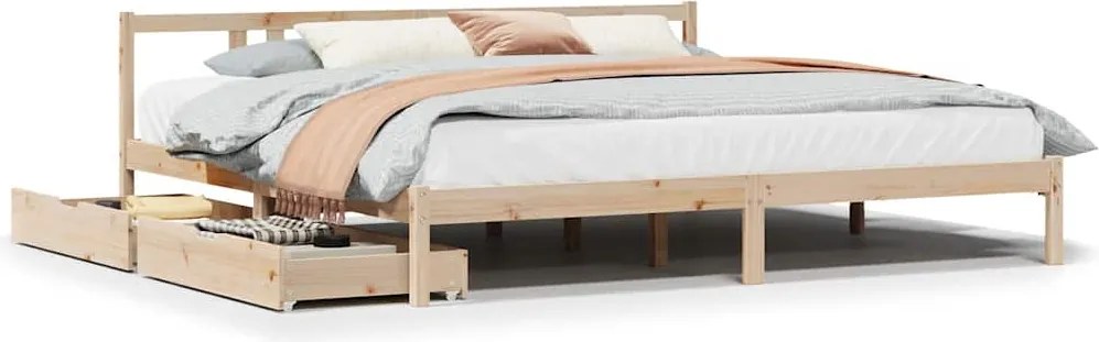 vidaXL Cadru de pat fără saltea, 200x200 cm, lemn masiv pin