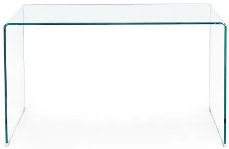 Birou de studiu transparent din sticla temperata, 126 cm, Suami Bizzotto
