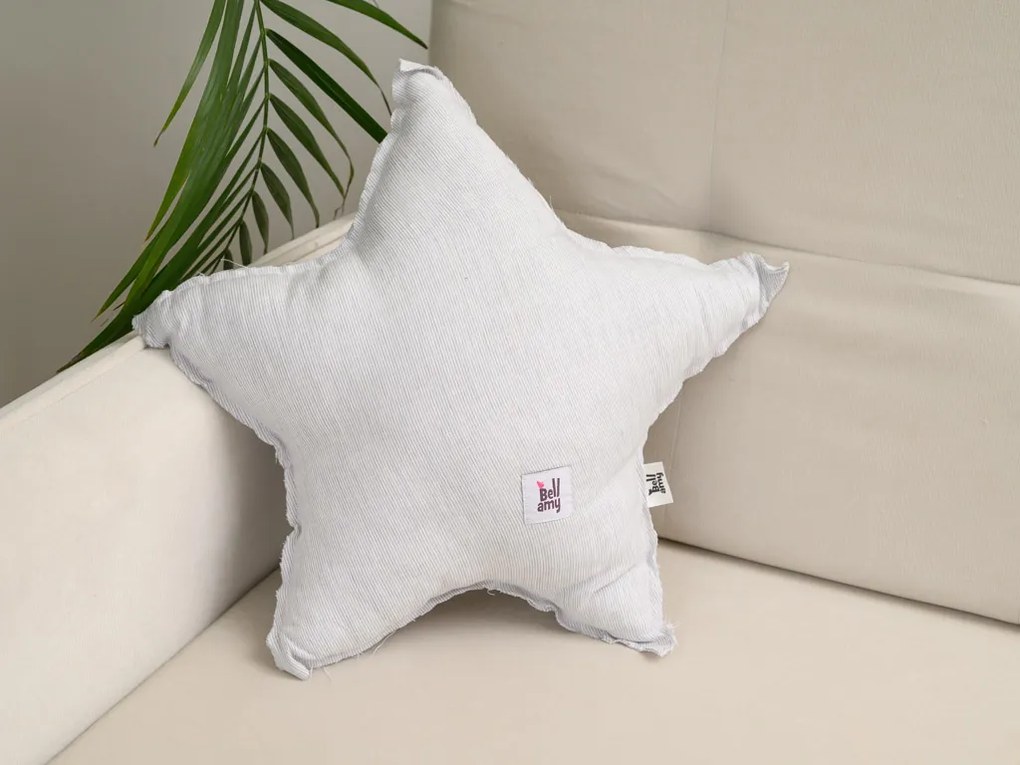 Perna decorativa din in STAR STONE STRIPES gri