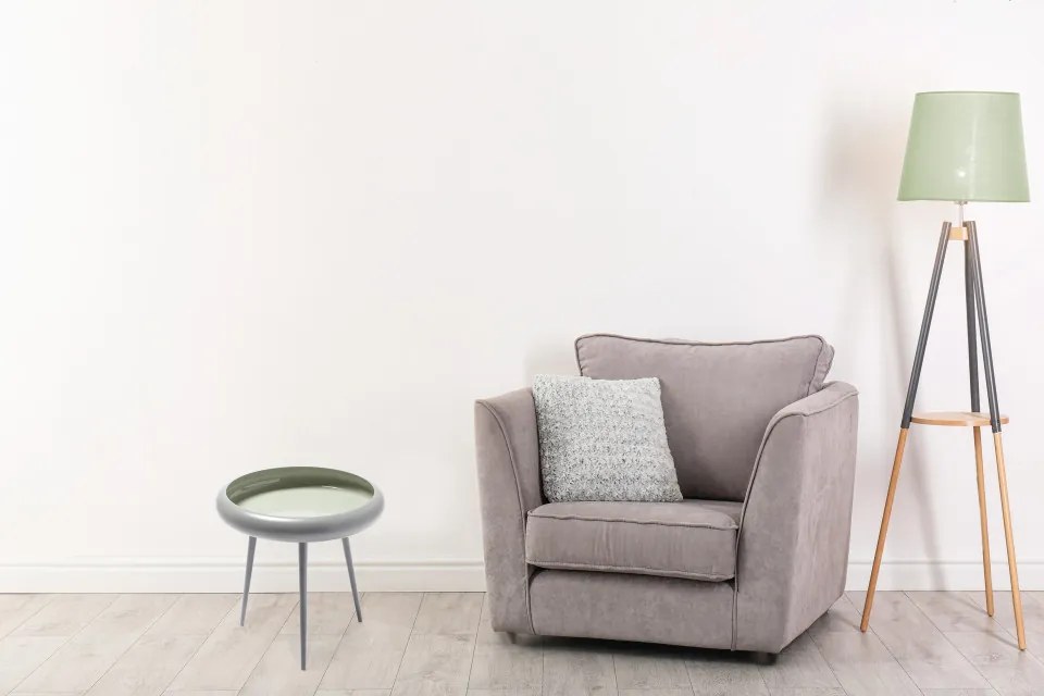 Masuta de cafea rotunda din metal Coal 39x39x41 cm gri/bej