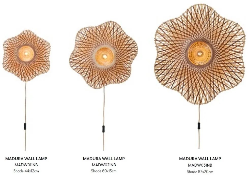 Aplica de perete Eco, Bambus, Madura natural/maro, L