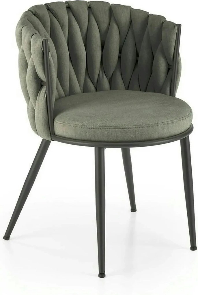 Scaun K516, verde/negru, stofa clasica/metal, 57x60x79 cm