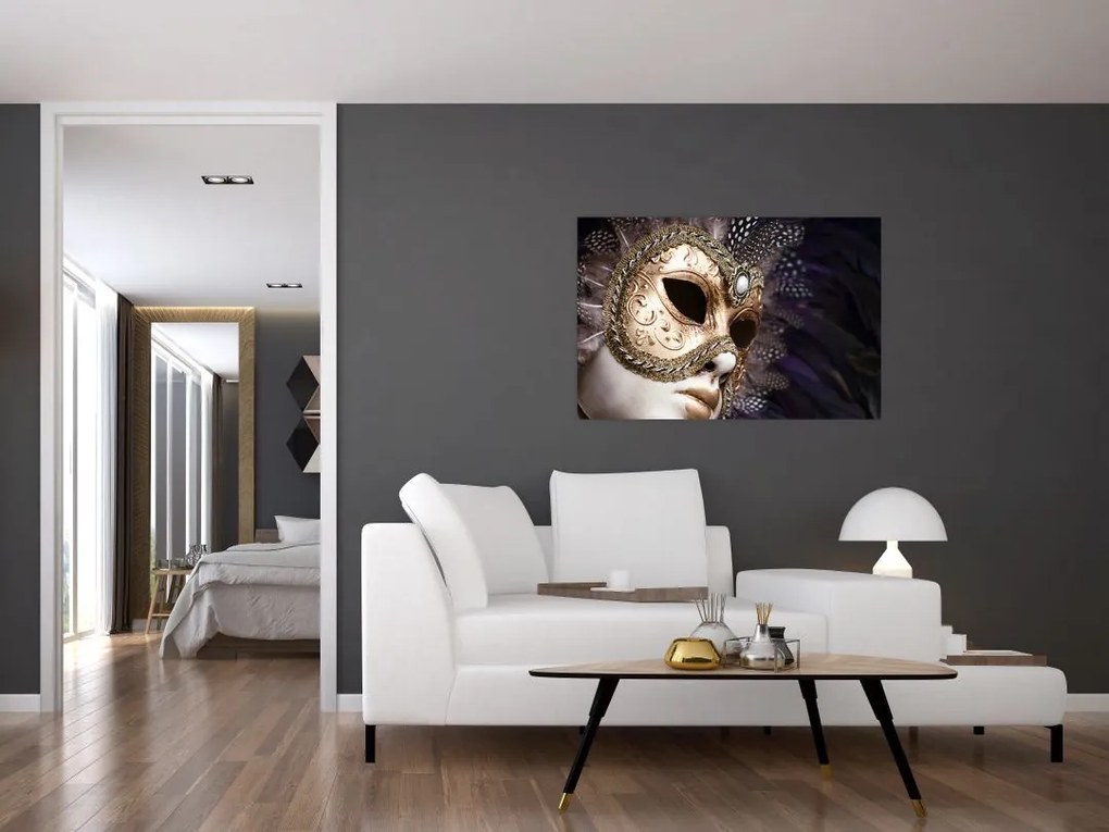 Tablou cu statuie cu masca (90x60 cm)