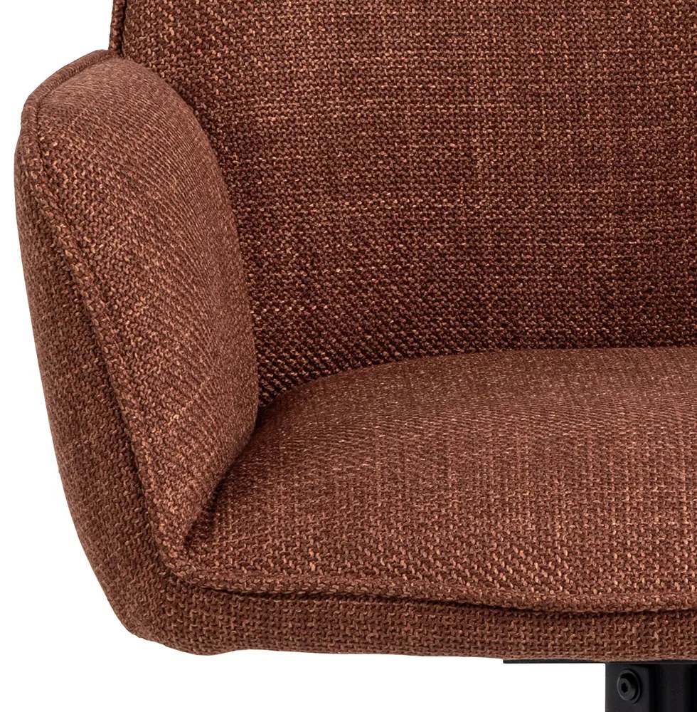 MAZZONI EXPORT YUNI Teracotă (material Basel 44) - SCAUN MODERN PIVOTANT TAPIȚAT PENTRU SALON/SUFRAGERIE/BIROU LOFT