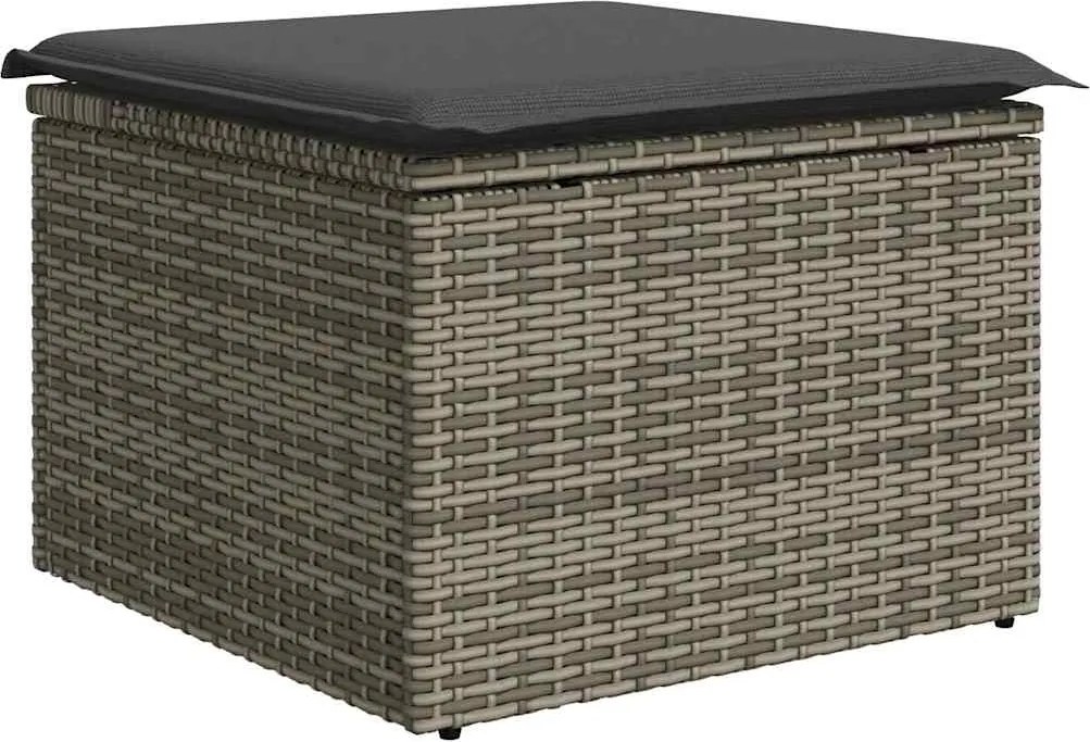 vidaXL Set de canapele pentru grădină 9 pcs Gri poliratan