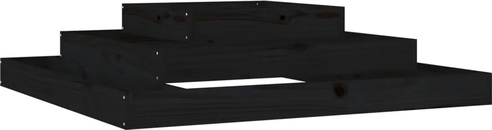 vidaXL Jardinieră, negru, 110x110x27 cm, lemn masiv de pin