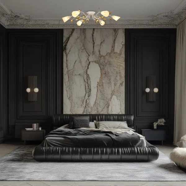 Lustră aplicată Brilagi FLORA 6xE14/60W/230V auriu/crem/patină