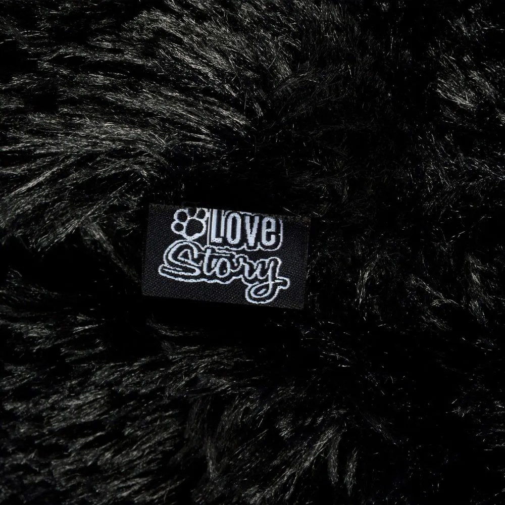 Pat pentru animale de companie negru pentru câini ø 75 cm – Love Story