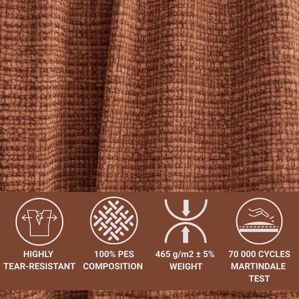 Colțar arămiu extensibil/cu spațiu de depozitare cu tapițerie din chenille (cu colț pe partea dreaptă/cu șezlong) Maze – Maison de Rêve